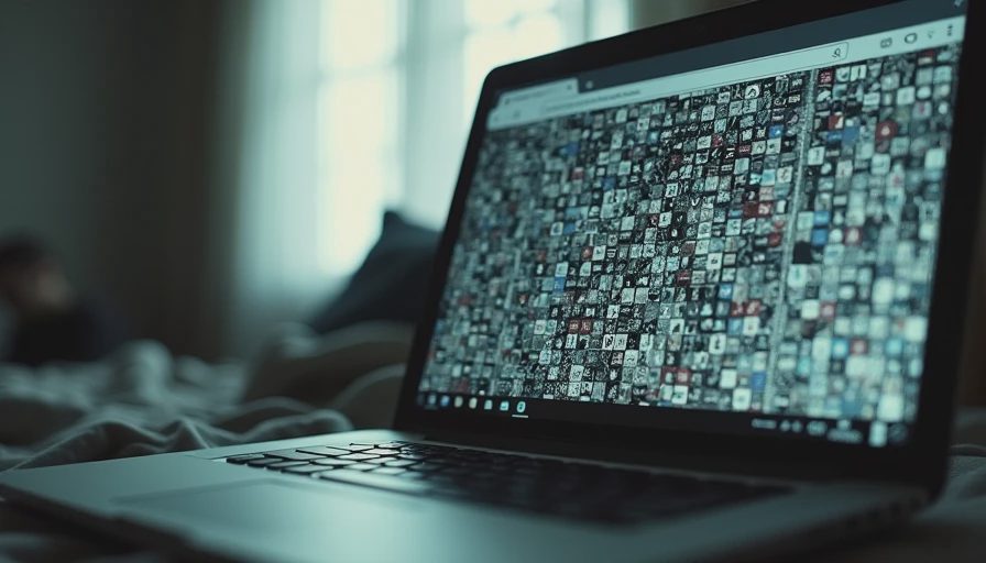 Laptop screen displaying dozens of tiny browser tabs showing tab overload during a single-task computing experiment.webp